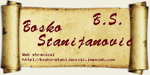 Boško Stanijanović vizit kartica